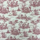 Discover Direct - Cotton Rich Fabric, Toile de Jouy, Red