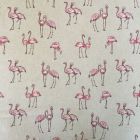 Discover Direct - Cotton Rich Linen Look Fabric, Flamingos