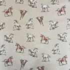 Discover Direct - Cotton Rich Linen Look Fabric,Horses