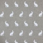 Discover Direct - Cotton Rich Linen Look Fabric, Rabbits White