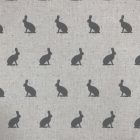 Discover Direct - Cotton Rich Linen Look Fabric, Rabbits Grey