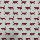 Discover Direct - Cotton Rich Linen Look Fabric, Kitty Red