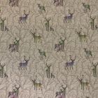 Discover Direct - Cotton Rich Linen Look Fabric digital Pop Art Print, Winter Stags