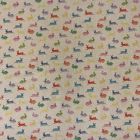 Discover Direct - Cotton Rich Linen Look Fabric digital Pop Art Print, Rainbow Rabbits