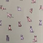 Discover Direct - Cotton Rich Linen Look Fabric Shabby Dogs Green