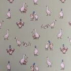 Discover Direct - Cotton Rich Linen Look Fabric Shabby Ducks Green