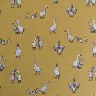 Discover Direct - Cotton Rich Linen Look Fabric Shabby Ducks Mustard