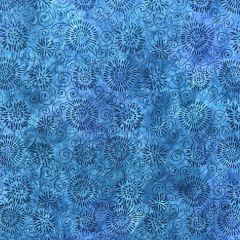 50's Bali Cotton Batik Spiral, Blue
