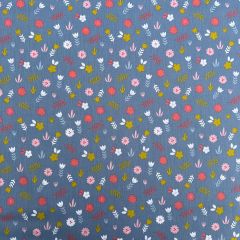 John Louden Clearance Cotton Floral, Sky