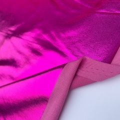 Poly Metallic Spandex Fabric, Cerise Pink