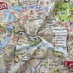 Discover Direct - Cotton Rich Vintage Look Fabric, London Map