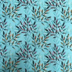 Cotton Lawn Print Leaves, Turquoise