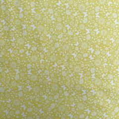 100% Quilting Cotton Floral Butterfly, Yellow/White