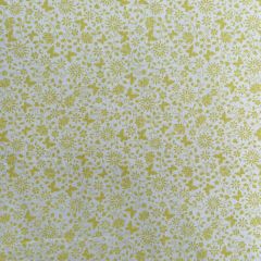 100% Quilting Cotton Floral Butterfly, White/Yellow