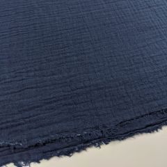 Discover Direct - Double Gauze 100% Cotton Fabric Plain, navy Blue