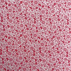 100% Quilting Cotton Floral Butterfly, White/Pink