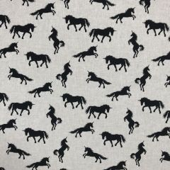 Discover Direct - Cotton Rich Linen Look Fabric, Unicorn Black