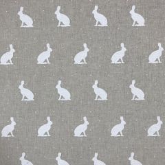 Discover Direct - Cotton Rich Linen Look Fabric, Rabbits White