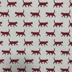 Discover Direct - Cotton Rich Linen Look Fabric, Kitty Red