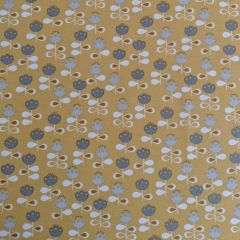 Discover Direct - Cotton Rich Linen Look Fabric Shabby Scandi Flowers Mustard