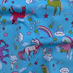 Discover Direct - Cotton Rich Linen Look Fabric, Unicorn Blue