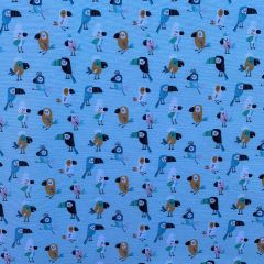 Discover Direct - Cotton Rich Linen Digital Look Fabric Multicolour, Toucan Turquoise