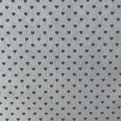 Discover Direct - Cotton Rich Linen Look Fabric Blenders Mix 'n' Match Hearts, Grey