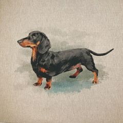 Discover Direct - Cotton Rich Linen Digital Look Fabric Panels & All Overs (per Panel), Dachshund