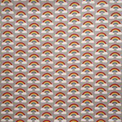 Printed Crafty Cotton Fabric Rainbow Clouds, Grey