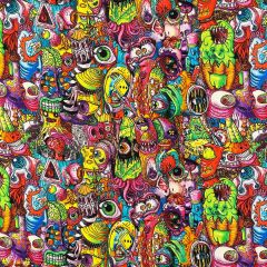 Printed Crafty Cotton Fabric Space Spookies