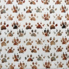 Crafty Cotton Printed Doggy Paws, Chocolate