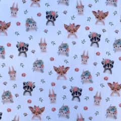 Printed Jersey Fabric Digital Woodland Friends