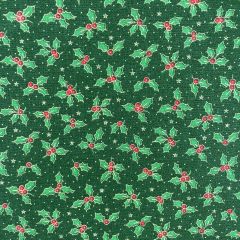Printed Lifestyle Cotton Fabric Mini Holly, Green