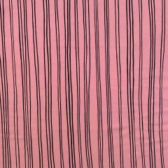 Printed Jersey Fabric Black Stripe, Coral