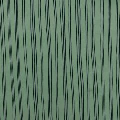 Printed Jersey Fabric Black Stripe, Green