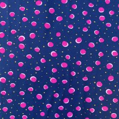 Printed Jersey Fabric Paint Dots, Navy Blue