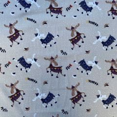 Printed Jersey Fabric Jolly Deer, Cream