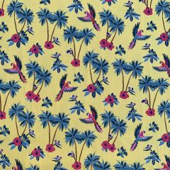 Printed Jersey Fabric Parrots, Mustard