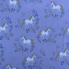 Printed Jersey Fabric Unicorn Bloom, Lavender