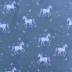 Printed Jersey Fabric Unicorn Bloom, Sage