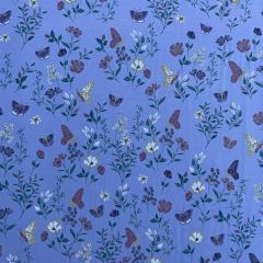 Printed Jersey Fabric Butterfly Spring, Blue