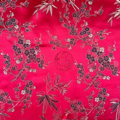 Chinese Brocade Medallion, Red